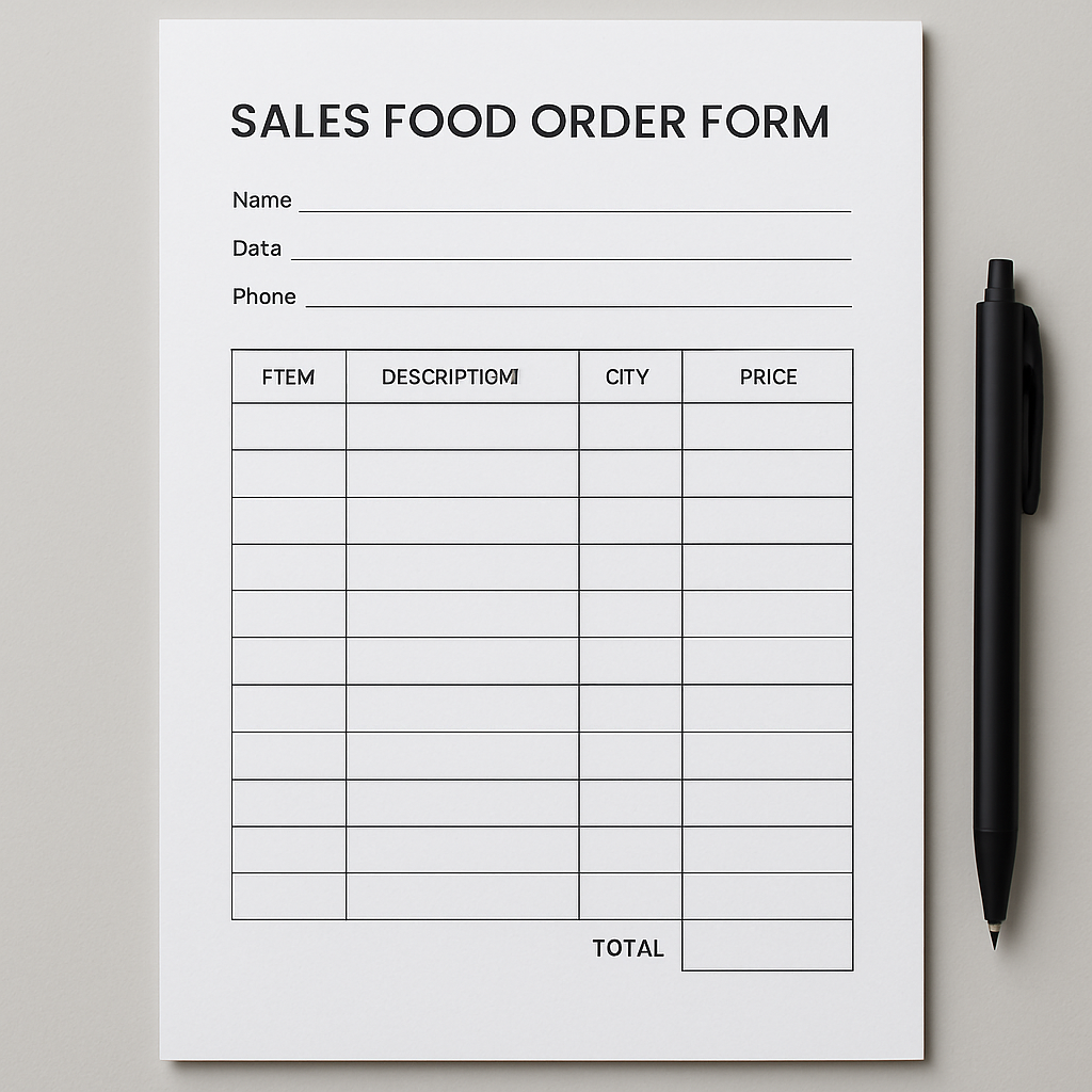Food Order Form