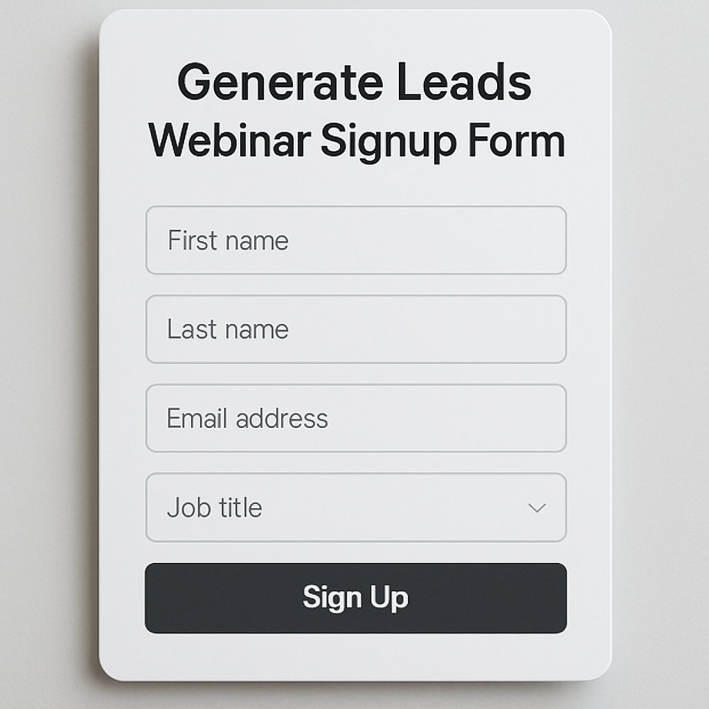 Webinar Signup Form